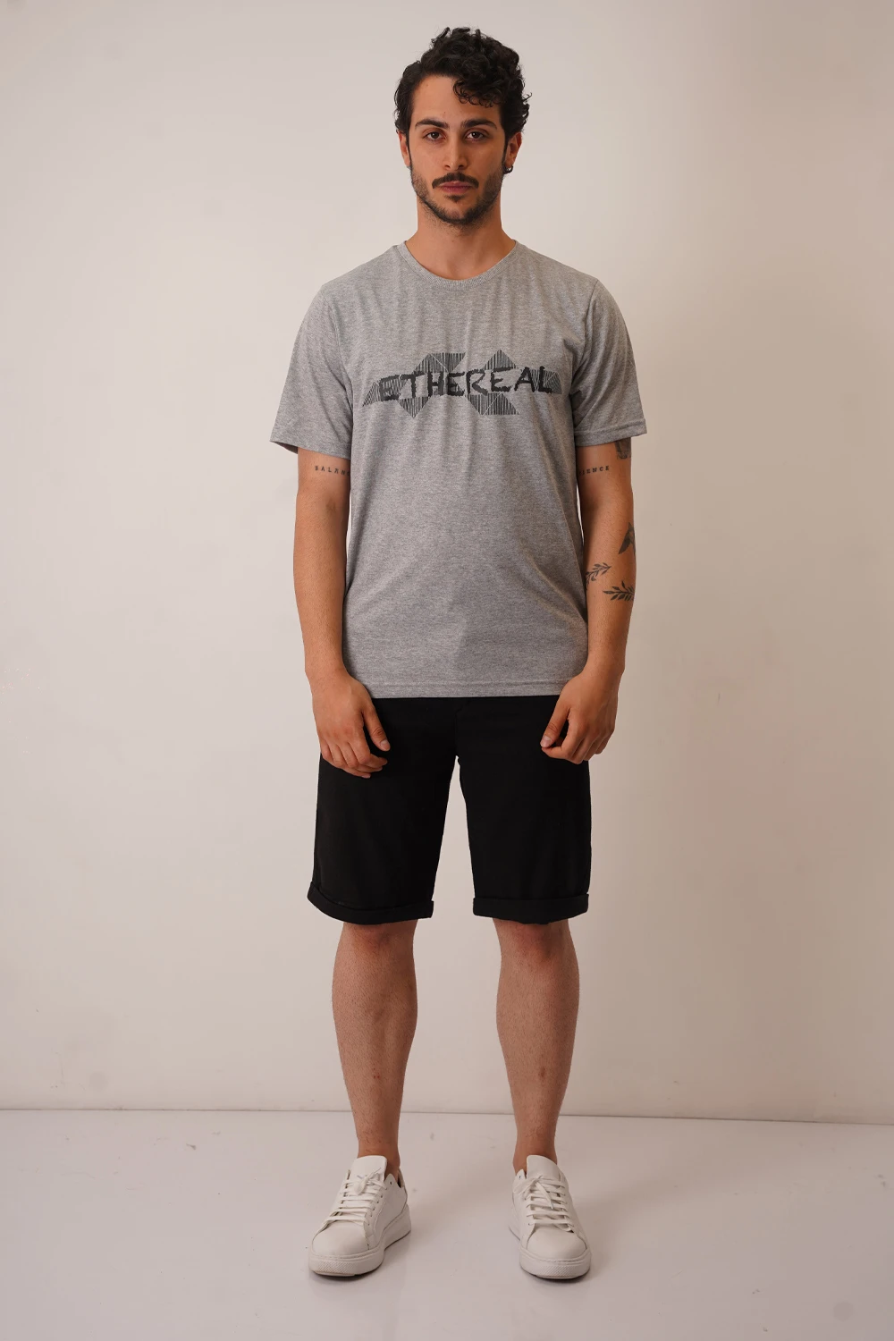 تیشرت یقه کشبافت چاپی ethereal مردانه