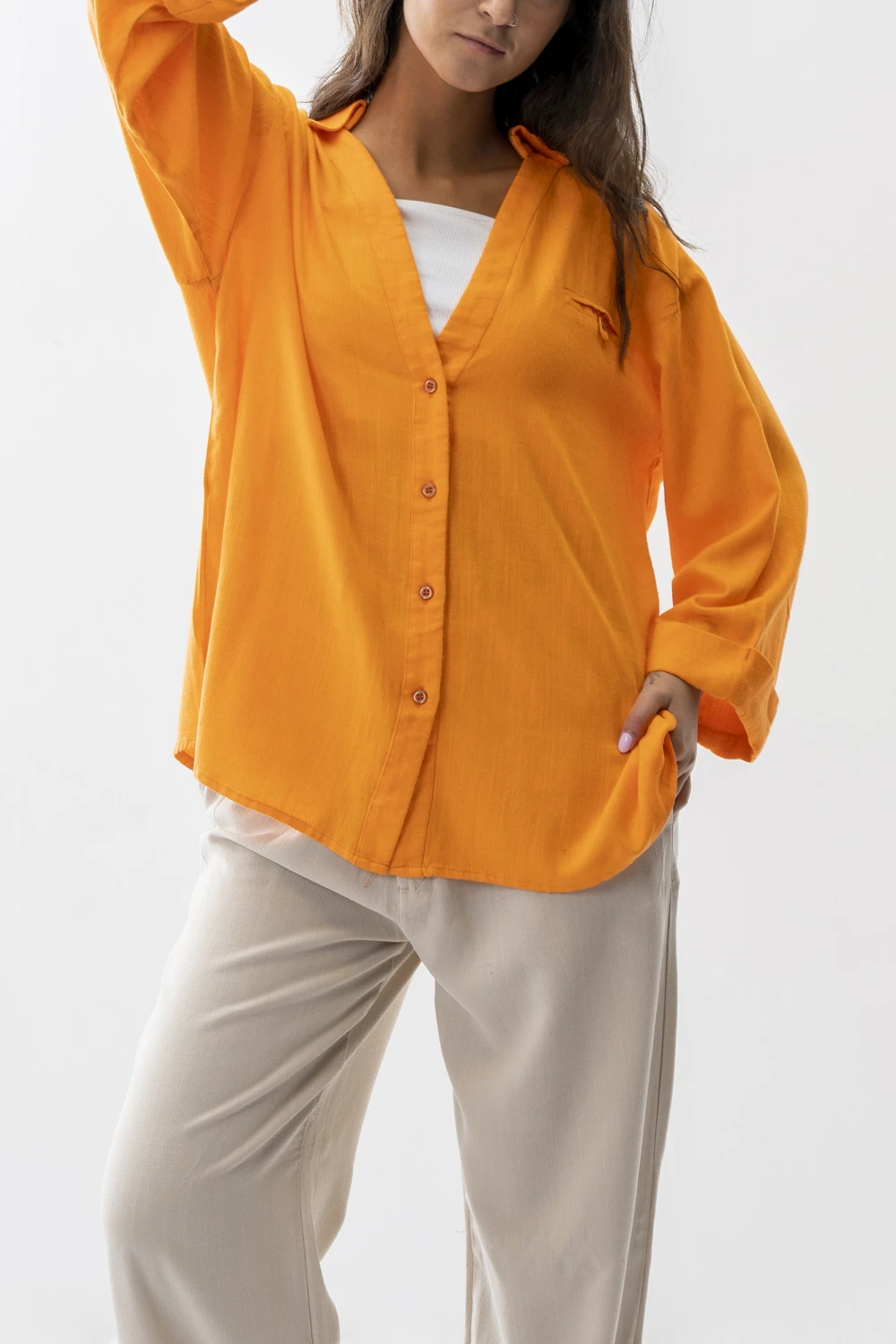 شومیز یقه هفت آستین پاکتی زنانه