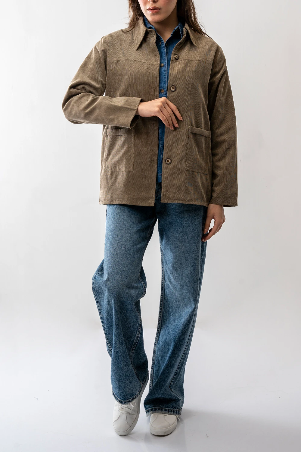 کت مخمل کبریتی برش دار زنانه