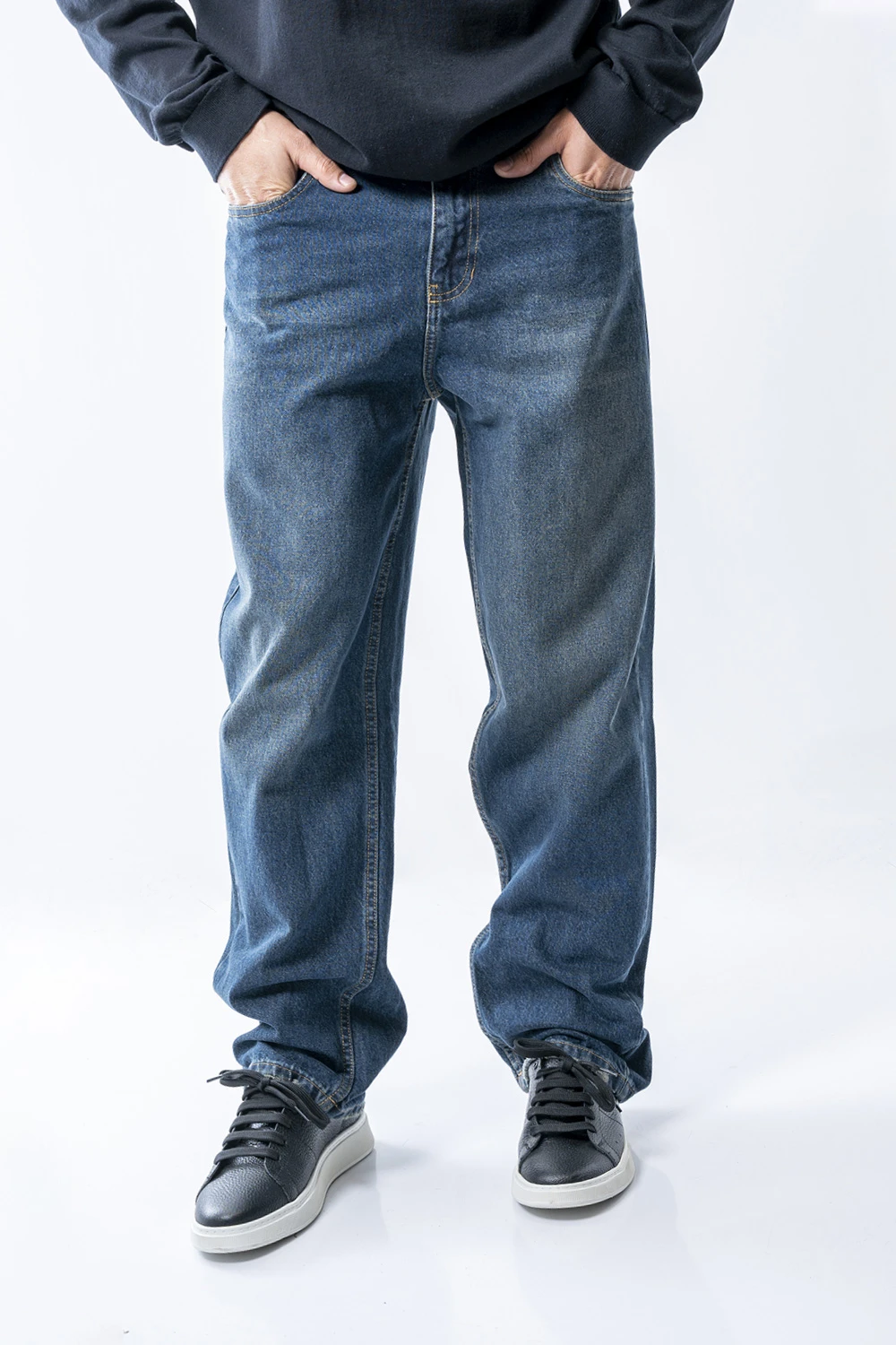 شلوار جین نیم بگ مردانه